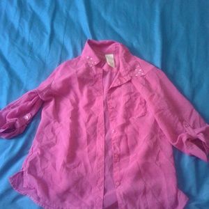Long sleeve girls sheer top